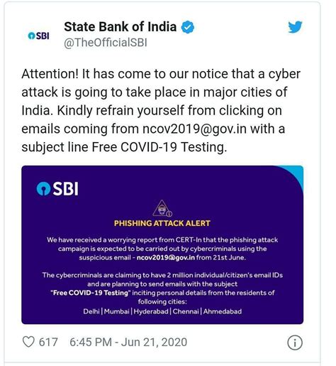 SBI Sends Out A Warning To Prevent An Upcoming Phishing Attack Pan ...
