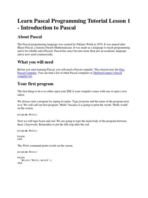 Programme Pascal 的图像结果