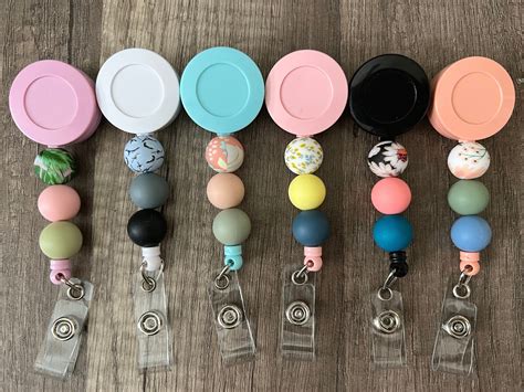 Beaded Badge Reel Nurse ID Badge Reel Nurse Accessories - Etsy | Badge ...