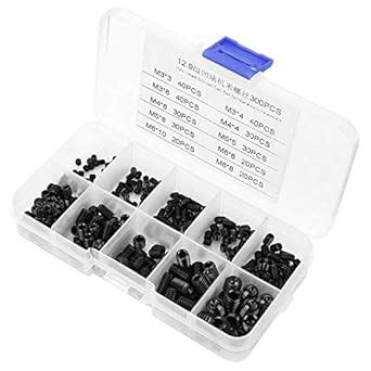 Screws, 300pcs M3/M_4/M5/M6/M8 12.9 Strength Rust-Resistance Hex Socket ...