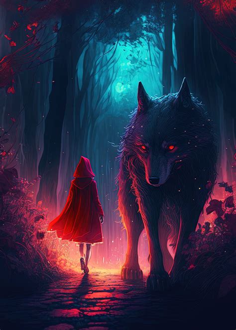 Red Riding Hood Wolf Illustration