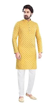 Buy R ladesir Men's Cotton Ethnic Wear Relaxed Fit Long Sleeve Mandarin ...