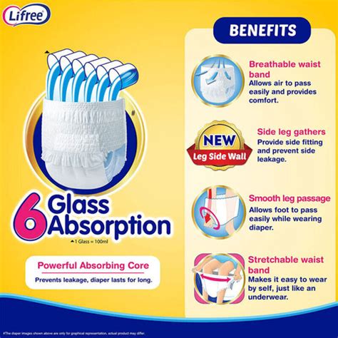 LIFREE Adult Diaper Pants, Extra Absorb - size(M) Adult Diapers - M ...
