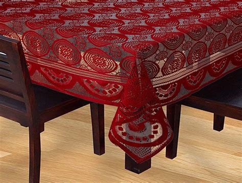 Buy Amazon Brand - Solimo Cotton Rectangular Circles Dining Table Cover ...