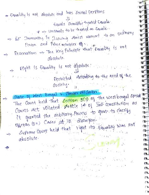 constitution notes - Eouality is not ablute and has fevcial EePkons ...