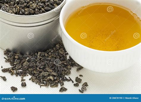 Gunpowder green tea stock photo. Image of metal, loose - 28878190