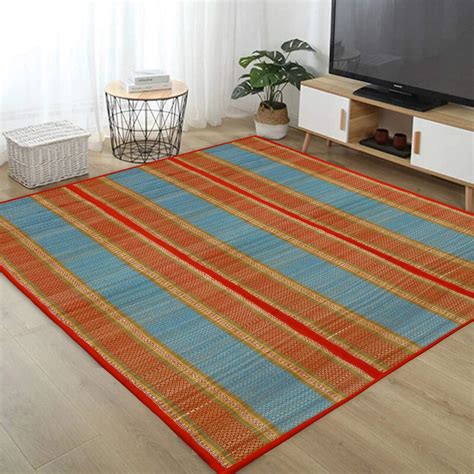Buy HOKIPO Rectangular Chatai (Orange, Madurkathi, 6.5X4.5 Feet) Online ...