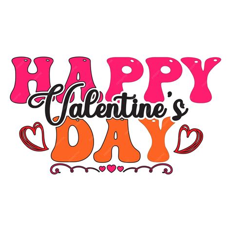 Premium Vector | A colorful happy valentine's day message with hearts ...