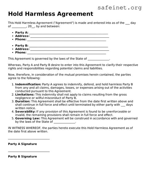 Hold Harmless Agreement