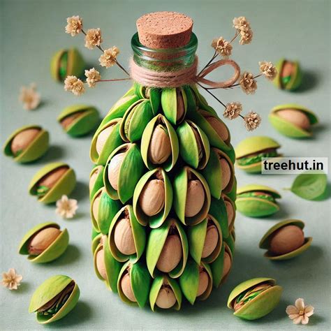 Pistachio Shells Bottle Decoration Ideas, Bottle Craft Ideas