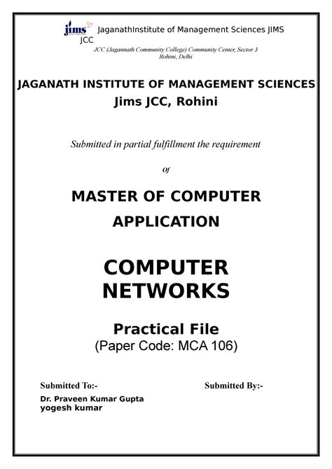 Computer Network notes - ####### JCC JCC (Jagannath Community College ...