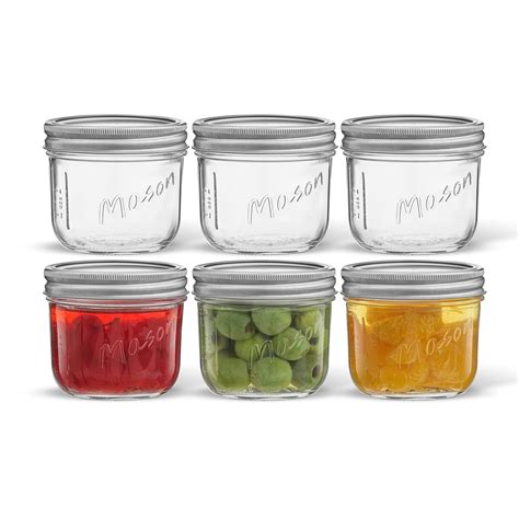 Amazon.com: JoyJolt 8 Oz Mason Jars With Lids, Labels and Measures! 6 ...