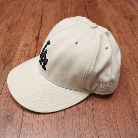 newera Los Angeles Dodgers USA製 白 オフホワイト 7 1/2 USA製 90s ニューエラ ロサンゼルス ...