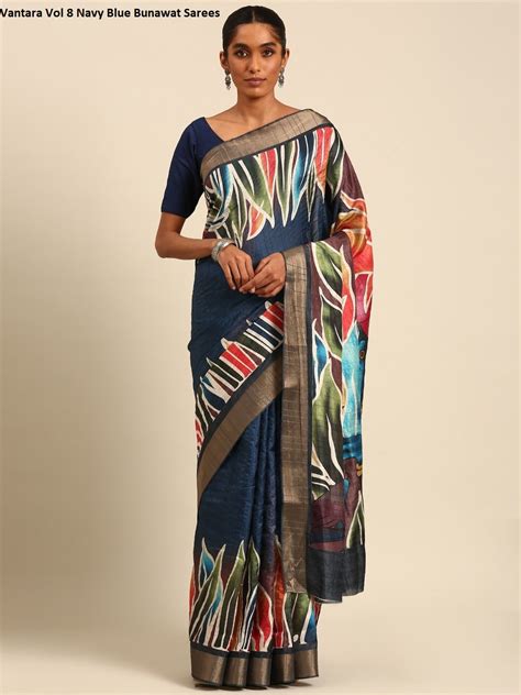 Vantara Vol 8 Navy Blue Bunawat Sarees – Heriska