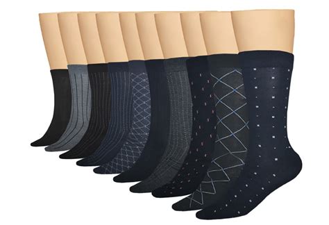 Buy 3KBMen's Dress Socks (10 Pairs Per Pack) - Variety of Patterns and ...