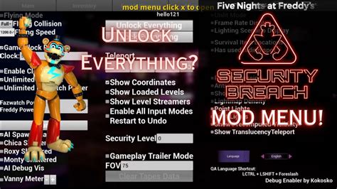 Image result for F-NaF Security Breach Mod Menu Download