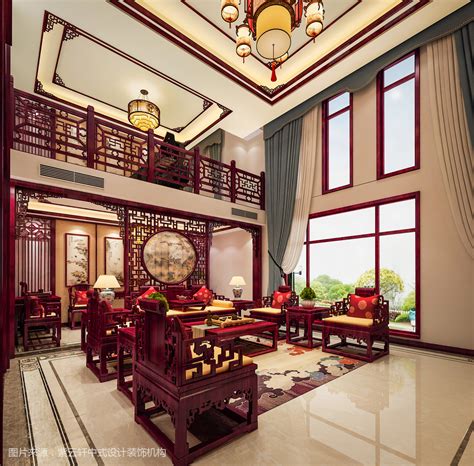 中式装修效果图 客厅欣赏_紫云轩中式设计装饰机构