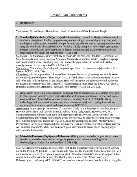 Lesson Plan Components 的图像结果