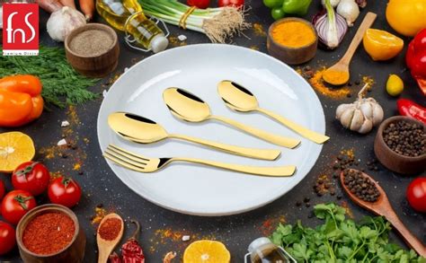 Montavo by FnS Alexa Gold 24 Piece Stainless Steel Cutlery Set with ...