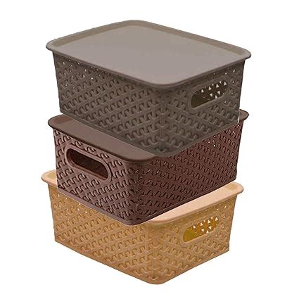 Kuber Industries Multipurpose Solitaire Storage Basket with Lid|Strong ...