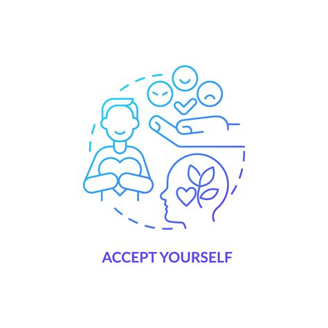 Accept yourself blue gradient concept icon. Self love benefit. Overcoming lack of confidence ...