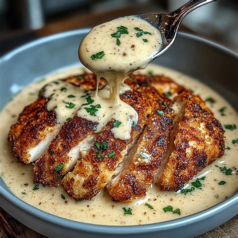 Parmesan Crusted Chicken with Creamy Garlic Sauce - Cook with Sozan