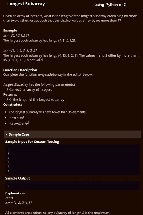 Longest Subarray HackerRank Solution Basic 的图像结果