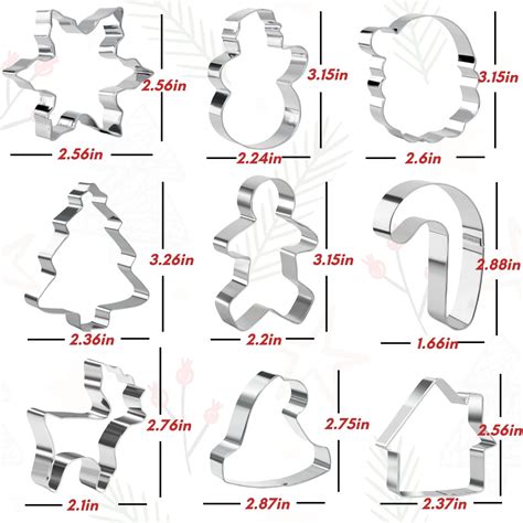 Buy KAISHANE Christmas Cookie Cutter Set, 9 Pcs Stainless Steel Cookie ...