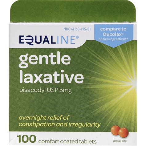Equaline Gentle Laxative, 5 mg, Comfort Coated Tablets (100 each ...