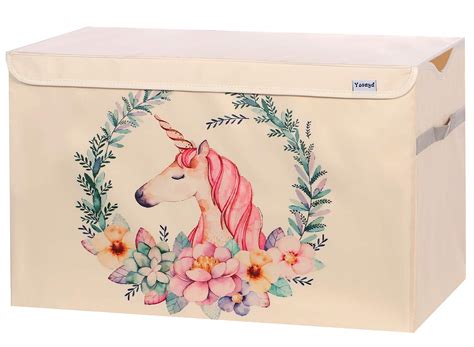 Kids Unicorn Toy Storage Organizer with Lid,Assembly and Foldable Toy ...