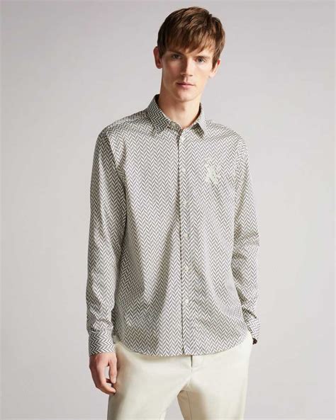 Cheap Ted Baker Shirts Shop - Nude Mens Mcbane MIB Running Man Shirt