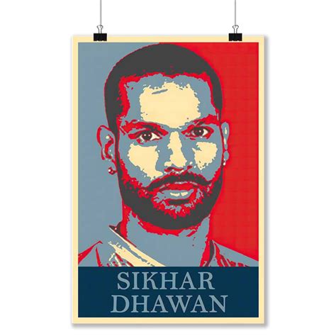 wallpics® SIKHAR DHAWAN Waterproof Vinyl Sticker Poster | (12inch X ...