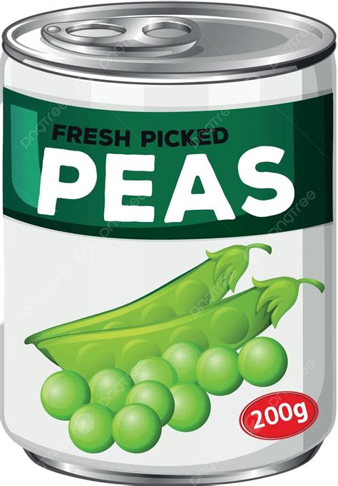 Can Of Fresh Picked Peas Peas Clipart Illustration Vector, Peas ...
