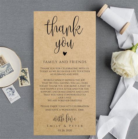 Thank You Note Template Wedding - Ablebionics