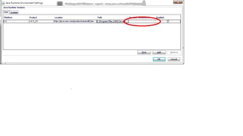 Image result for Java Control Panel Runtime Parameter Version Argument
