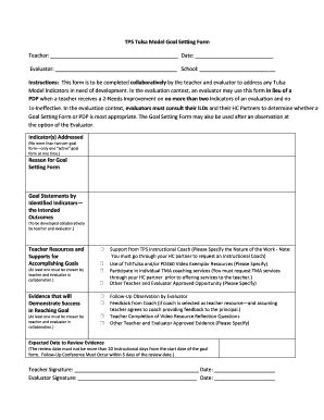 Fillable Online tulsaschools TPS Goal Setting Form PDF - Tulsa Public ...