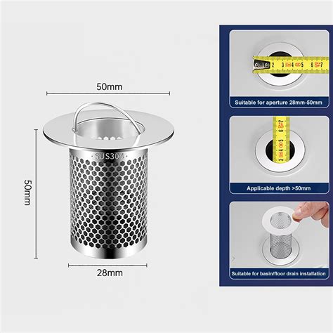 JGJJUGN Stainless Steel Hair Catcher Drain Cover for Bathroom Sinks ...