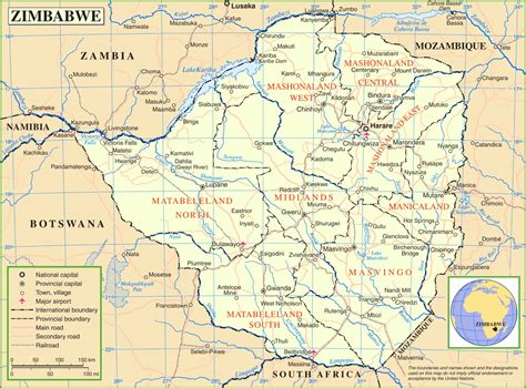 North America Map with Capitals Zimbabwe ontheworldmap - WorldMap US