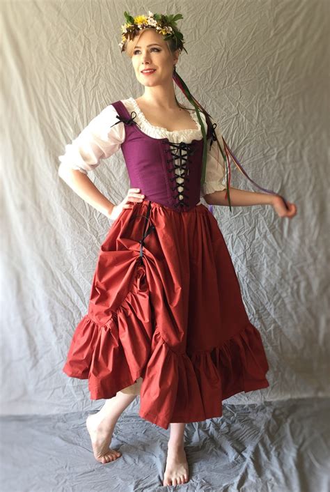 Eggplant Purple Renaissance Festival Corset Bodice, Front and Back ...