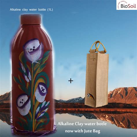 2x Alkaline clay water bottle (1L) – BioSoil™ India