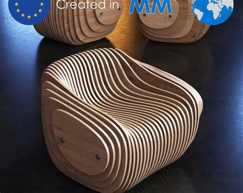 Parametric Armchair A-1 / CNC Files for Cutting / Low Sit / Bean Wooden ...
