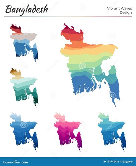 Set of Vector Maps of Bangladesh. Stock Vector - Illustration of ...