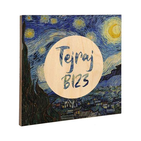 Starry Night Wooden Nameplate | Water-proof | 9x9 inch – Housenama