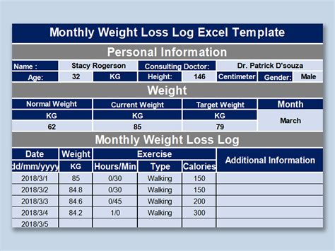 Weight Loss Excel Template - prntbl.concejomunicipaldechinu.gov.co