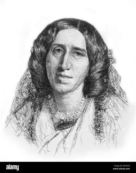 George Eliot (Mary Anne Evans - 1819-1880). Portrait of the English ...