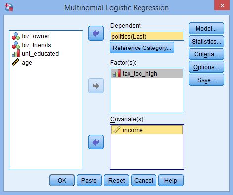 Using Multiple Logistic Regression SPSS 的图像结果
