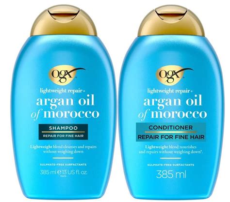 Ogx Argan Oil Lightweight Shampoo 385 ml & Conditioner 385 ml | lyko.com