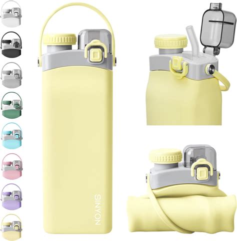 Amazon.com: Sunnyray 14 Pack Collapsible Water Bottles Bulk 17 oz Silicone Foldable Water Bottle ...