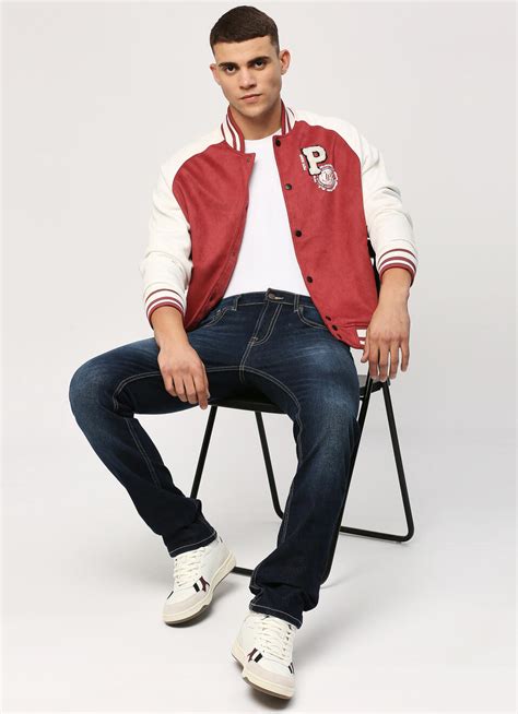 Burgundy Printed Jacket | Pepe Jeans India