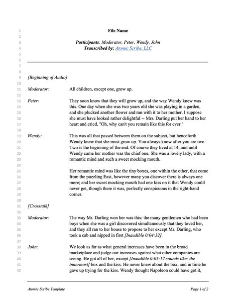 Image result for Transcript Audio Sample PDF